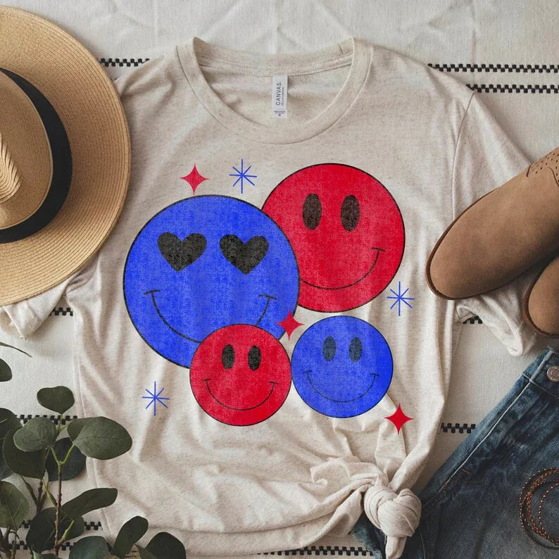 Red and Blue DTF Transfer - Merch Girls
