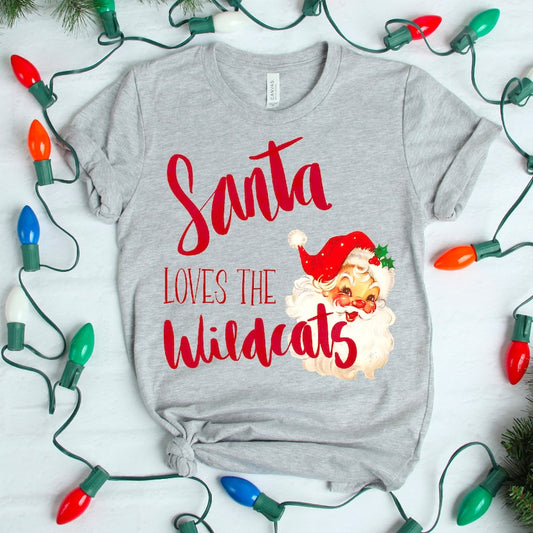 Santa Loves the Wildcats DTF Transfer