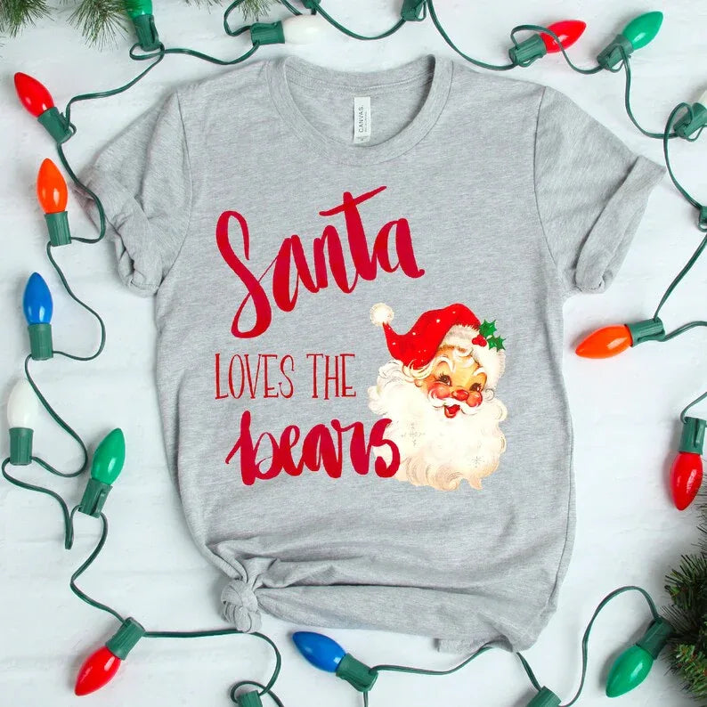 Santa Loves the Bears DTF Transfer - Merch Girls