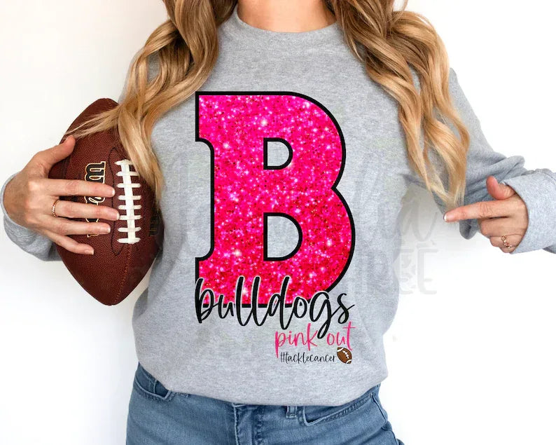 Bulldogs B Pink DTF Transfer - Merch Girls