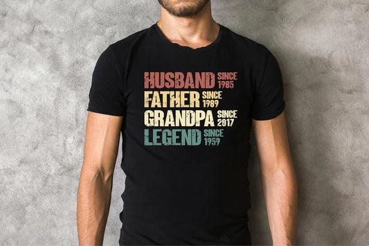 Husband, Father, Grandpa, Legend Graphic Tee