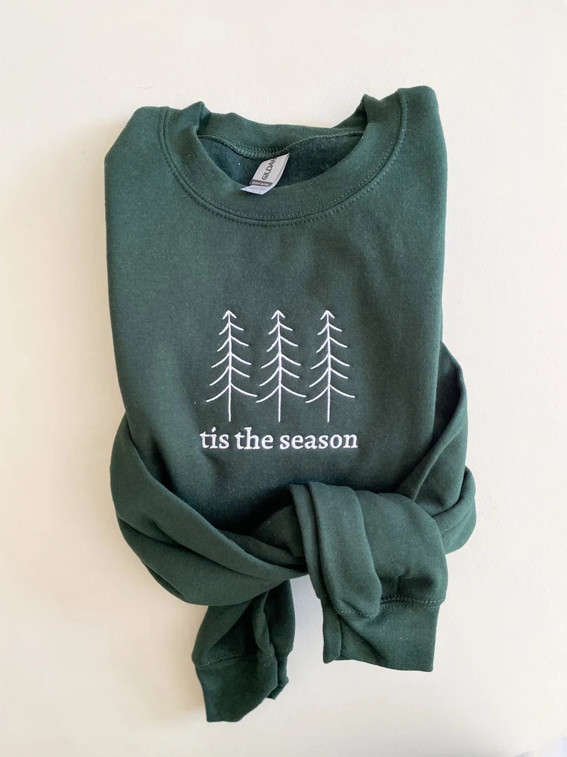tis the season Embroidered Sweatshirt