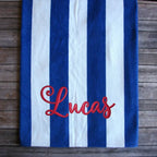 Custom Embroidered Oversized Striped Beach Towels - Merch Girls