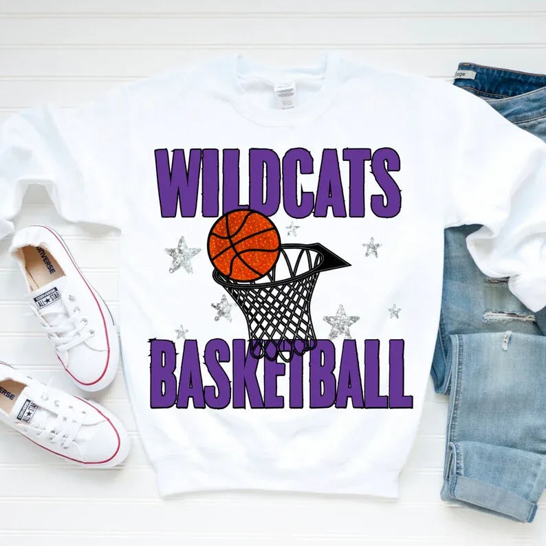 Wildcats Purple Basketball DTF Transfers - Merch Girls