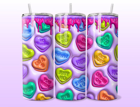 Convo Hearts Completed 20oz Skinny Tumbler