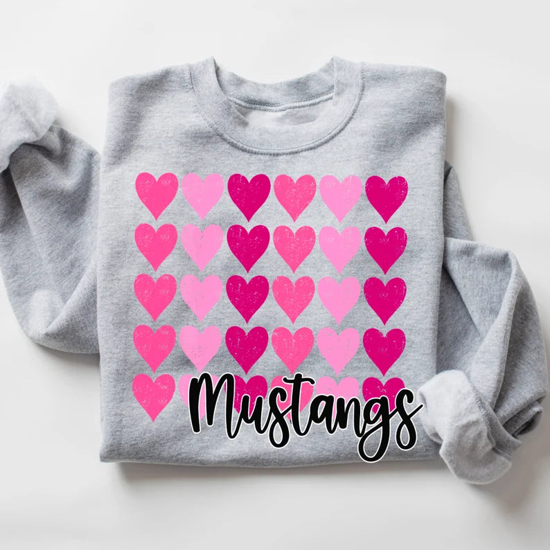 Stacked Hearts Mascot DTF Transfer