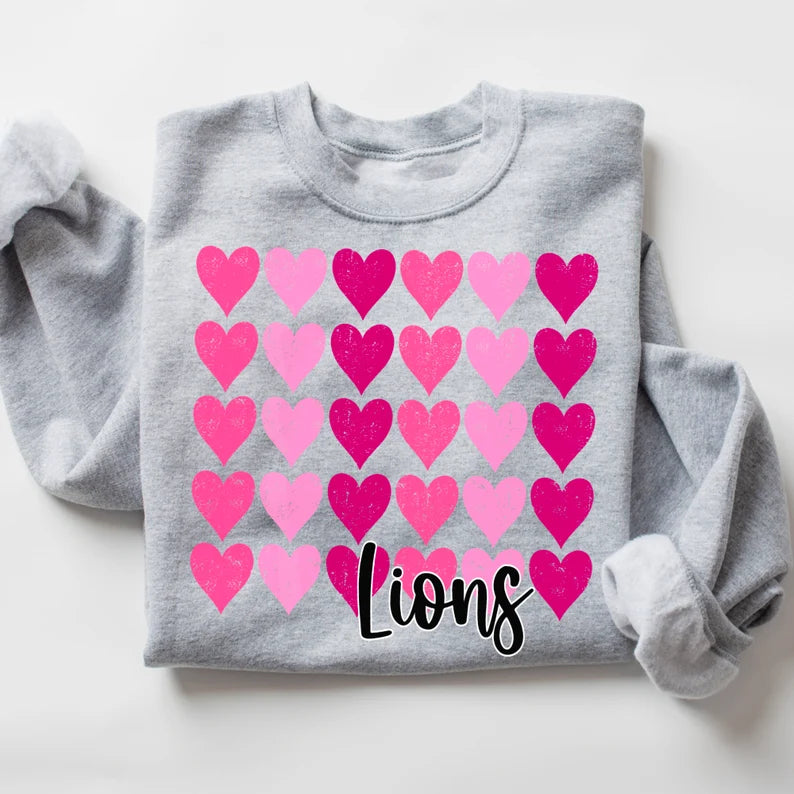 Stacked Hearts Mascot DTF Transfer