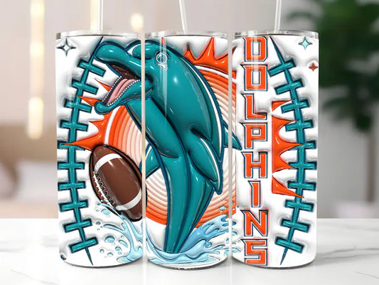 Dolphins Completed 20oz Skinny Tumbler
