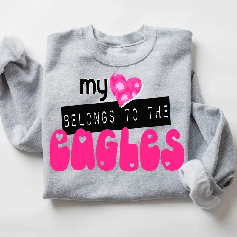 My Heart Belongs To The Eagles DTF Transfer - Merch Girls