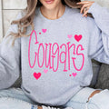 Cougars Mascot Hearts Graphic Tee - Merch Girls