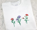 Birth Month Flower Embroidered Sweatshirt (up to 3 flowers) - Merch Girls