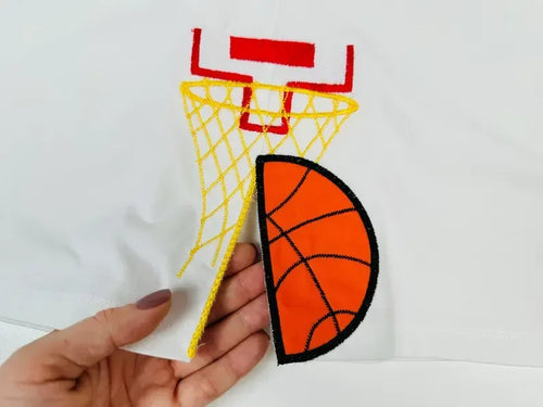 Basketball Split Sides Applique Embroidered Sweatshirt with Optional Front - Merch Girls