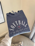 Softball Is My Favorite Season Embroidered Sweatshirt - Merch Girls