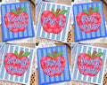 Blue Gingham Stipe Apple Grade Level  DTF Transfer