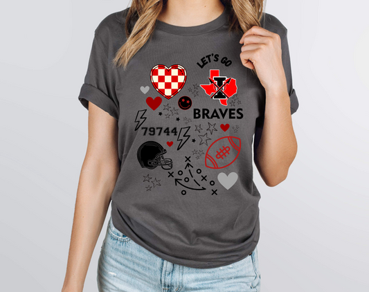 Braves Football Doodle Graphic Tee
