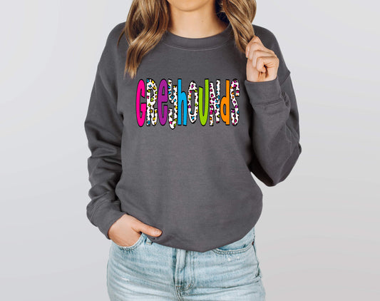 Greyhounds Rainbow Leopard Graphic Tee