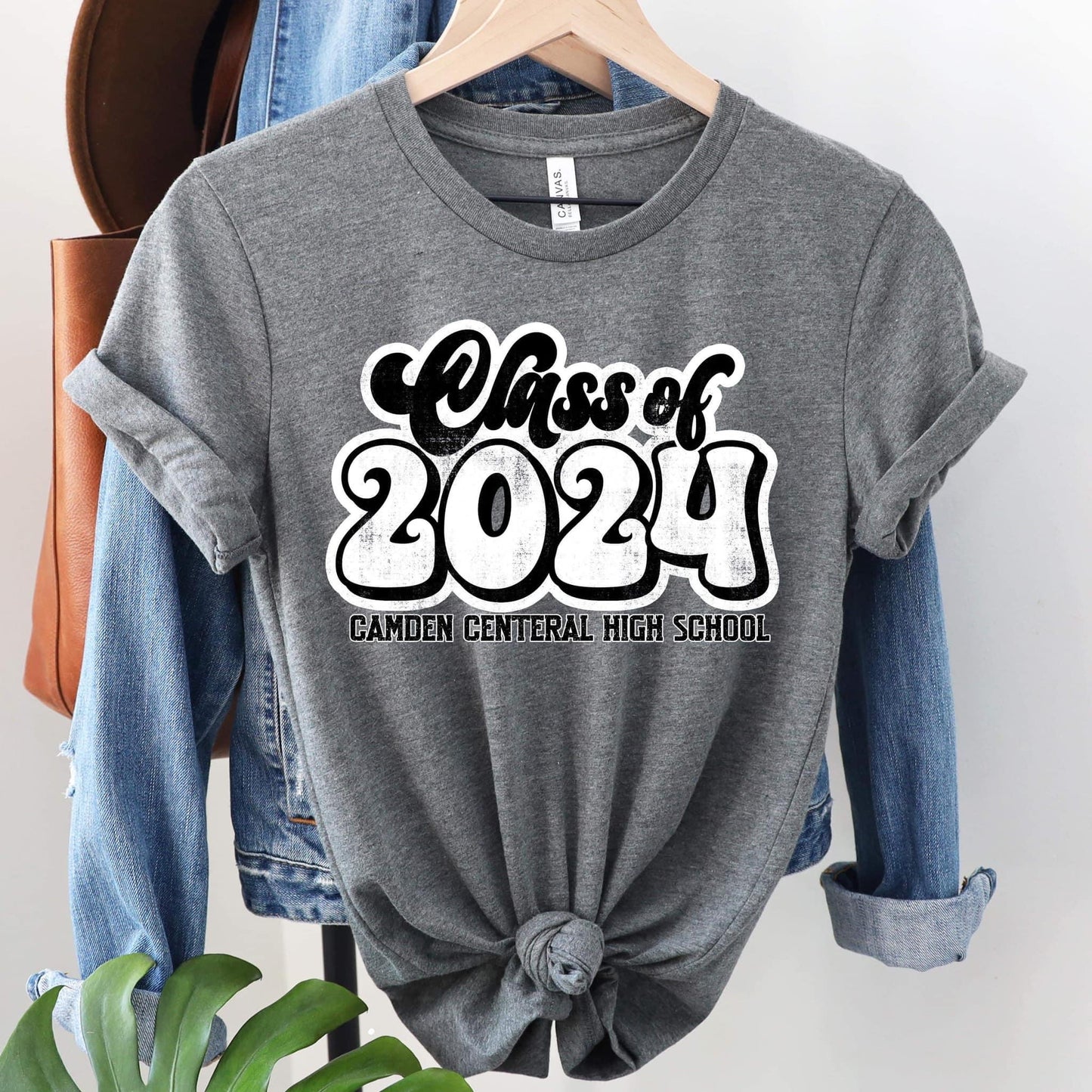 Class of 2024 Camden Central High School Hiiiii Vintage Retro Shadow Distressed DTF Transfer