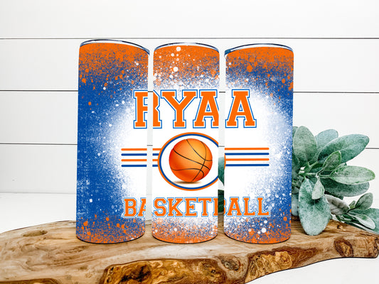 RYAA Basketball Completed 20oz Skinny Tumbler