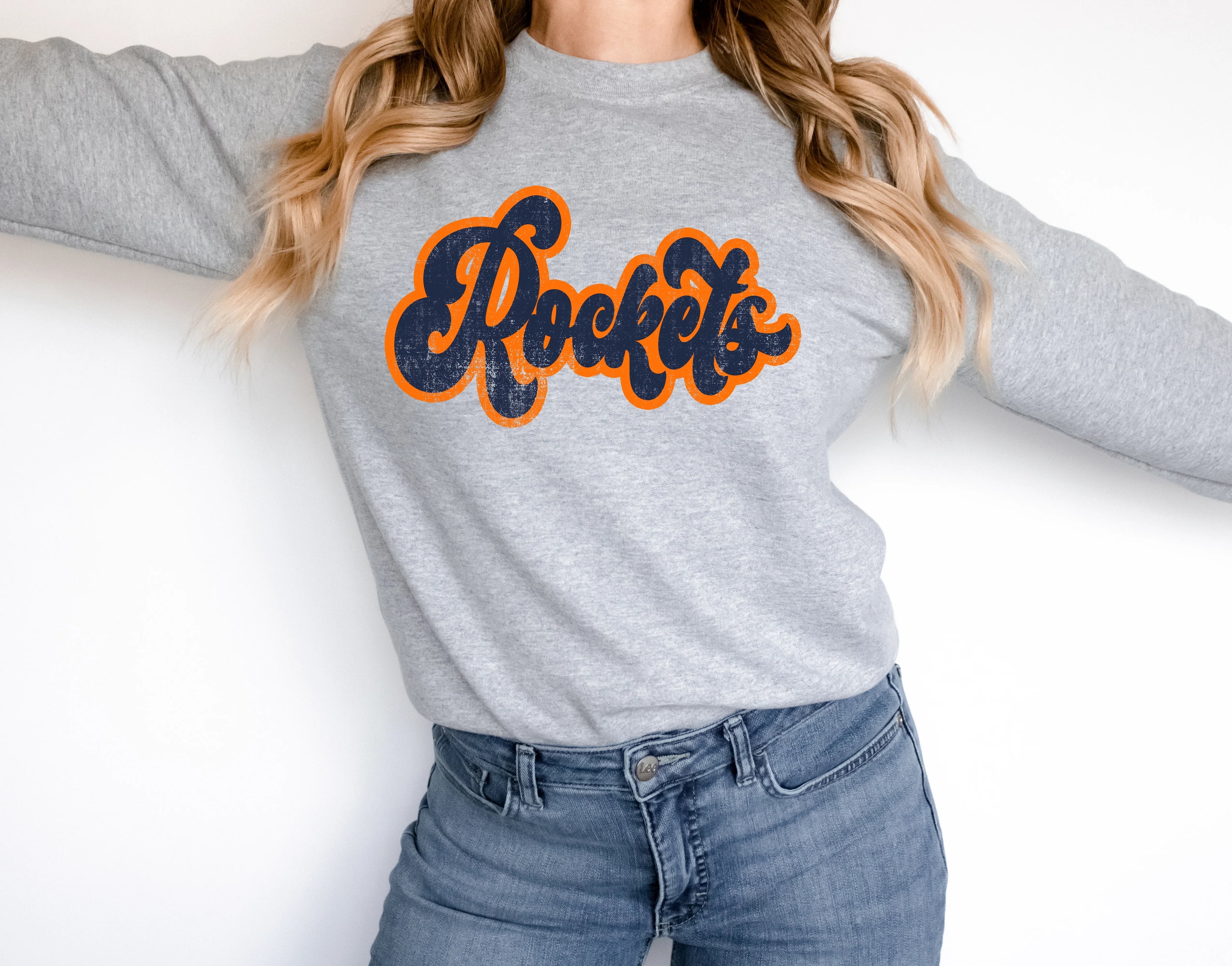 Rockets Vintage Retro Shadow Distressed DTF Transfer - Merch Girls