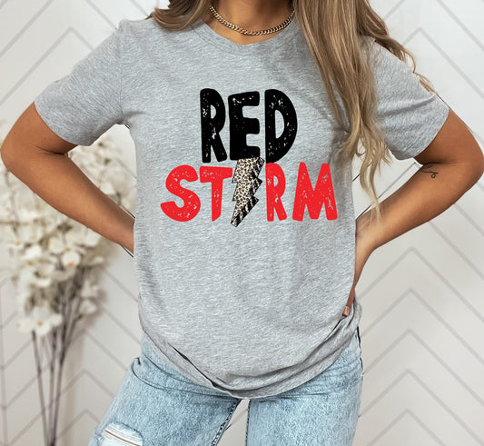 Red Storm Lightning Bolt Graphic Tee