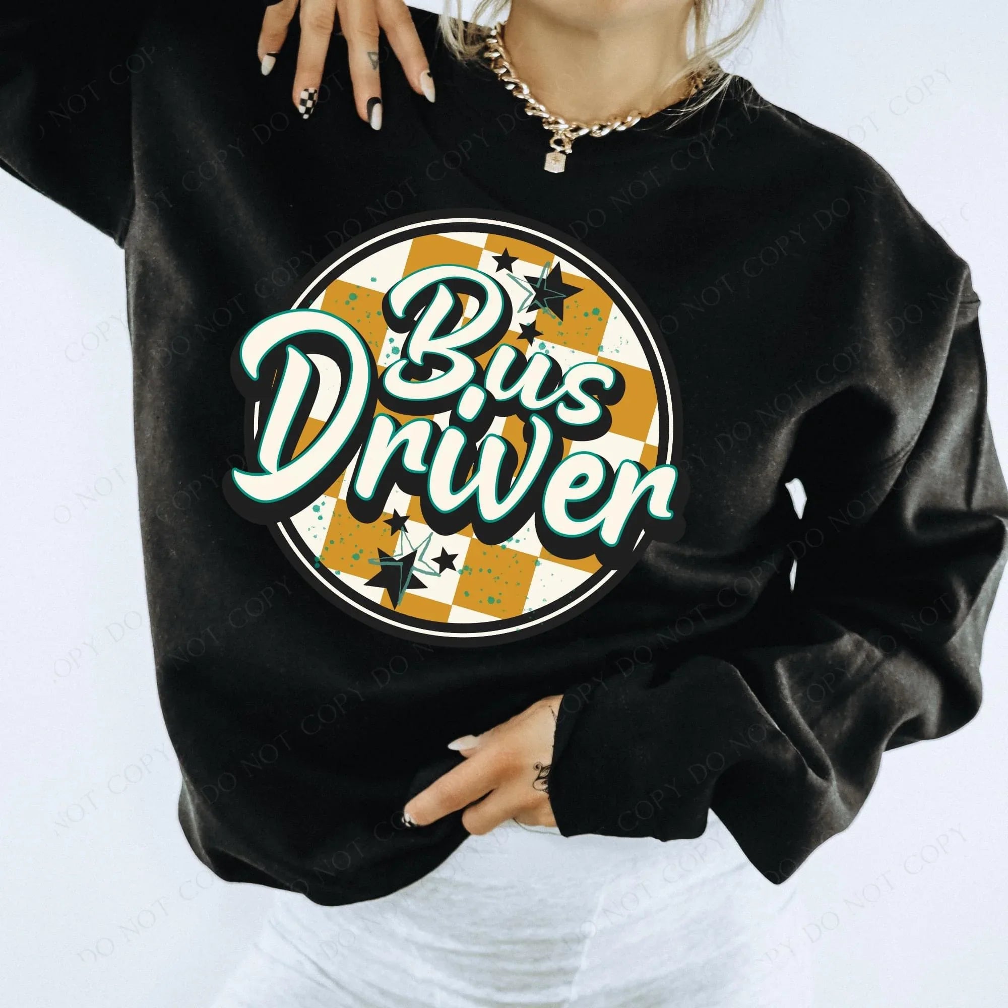 Bus Driver Circle with starts DTF Transfer - Merch Girls