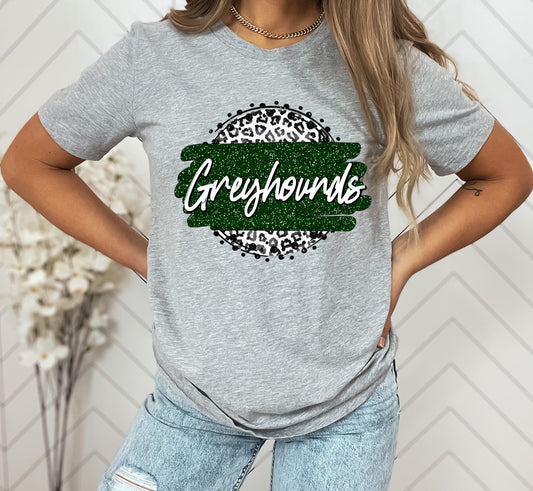 Greyhounds Leopard Circle Graphic Tee