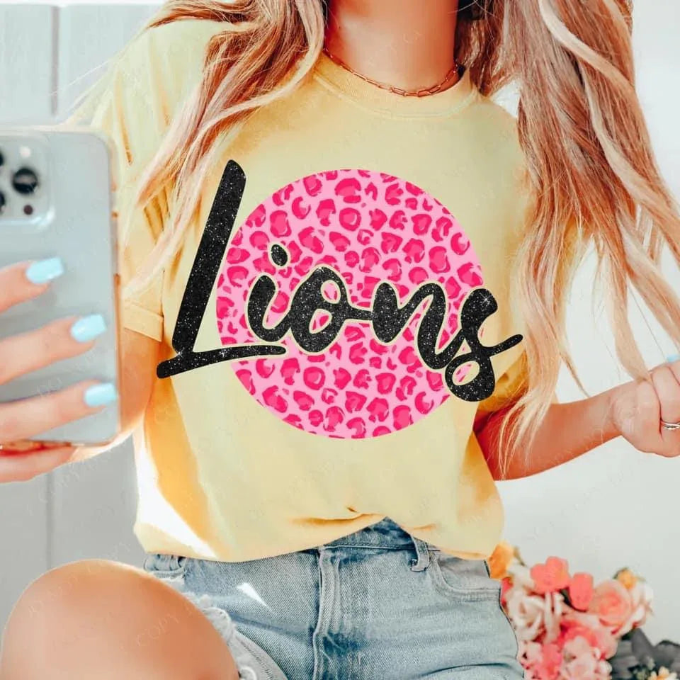 Lions Pink Leopard DTF Transfer - Merch Girls