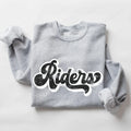 Riders Vintage Black & White Retro Shadow Distressed DTF Transfer - Merch Girls