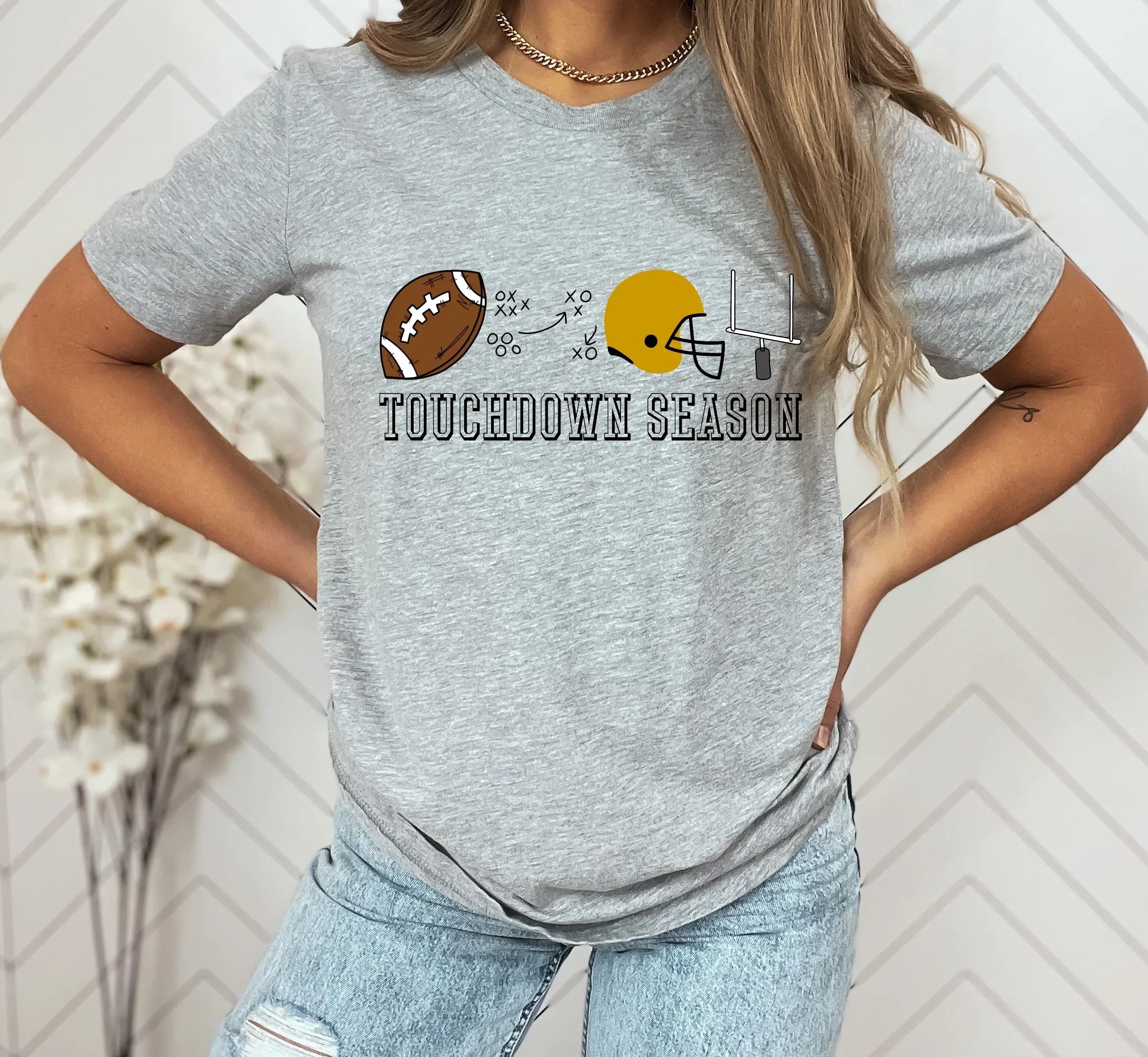 Touchdown Season Yellow Gold DTF Transfer - Merch Girls