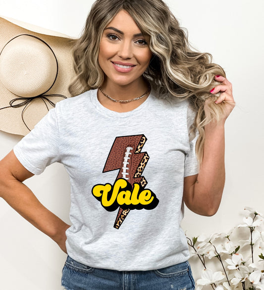 Vale Football Lightning Bolt Graphic Tee