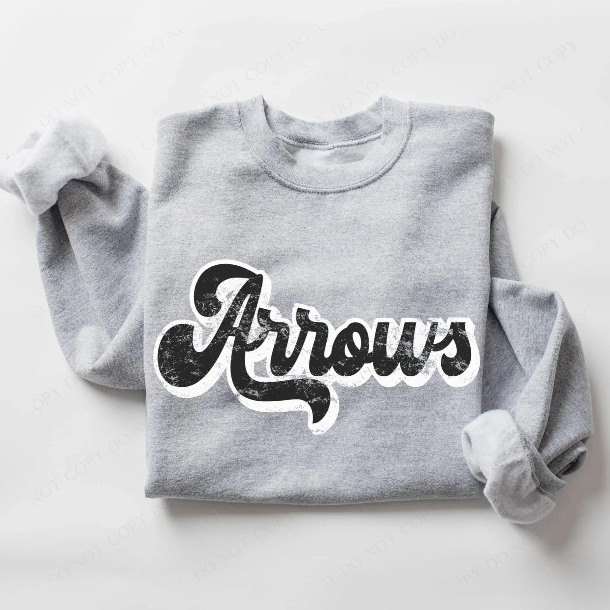 Arrows Vintage Black & White Retro Shadow Distressed DTF Transfer - Merch Girls