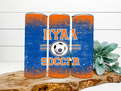 RYAA Soccer Completed 20oz Skinny Tumbler