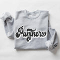 Panthers Vintage Black & White Retro Shadow Distressed DTF Transfer - Merch Girls