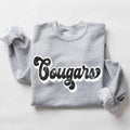 Cougars  Vintage Black & White Retro Shadow Distressed DTF Transfer