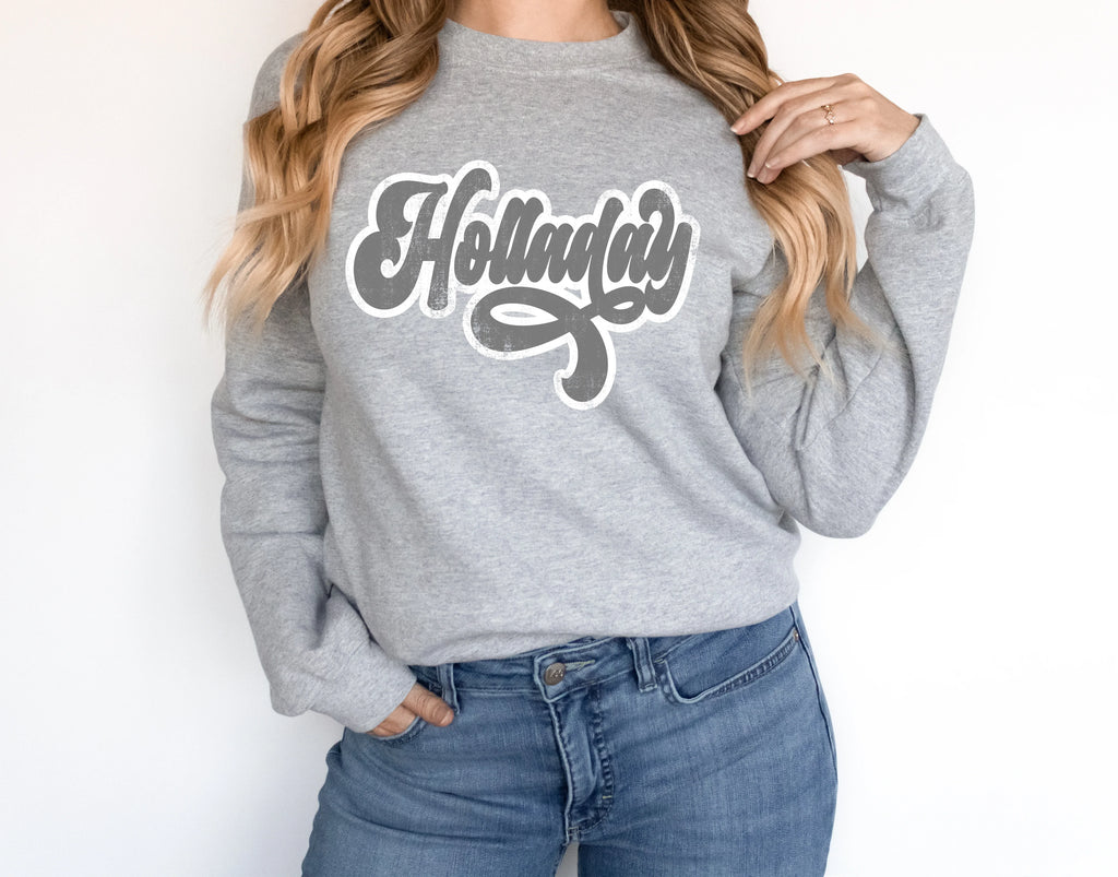 Holladay Vintage Retro Shadow Distressed DTF Transfer - Merch Girls