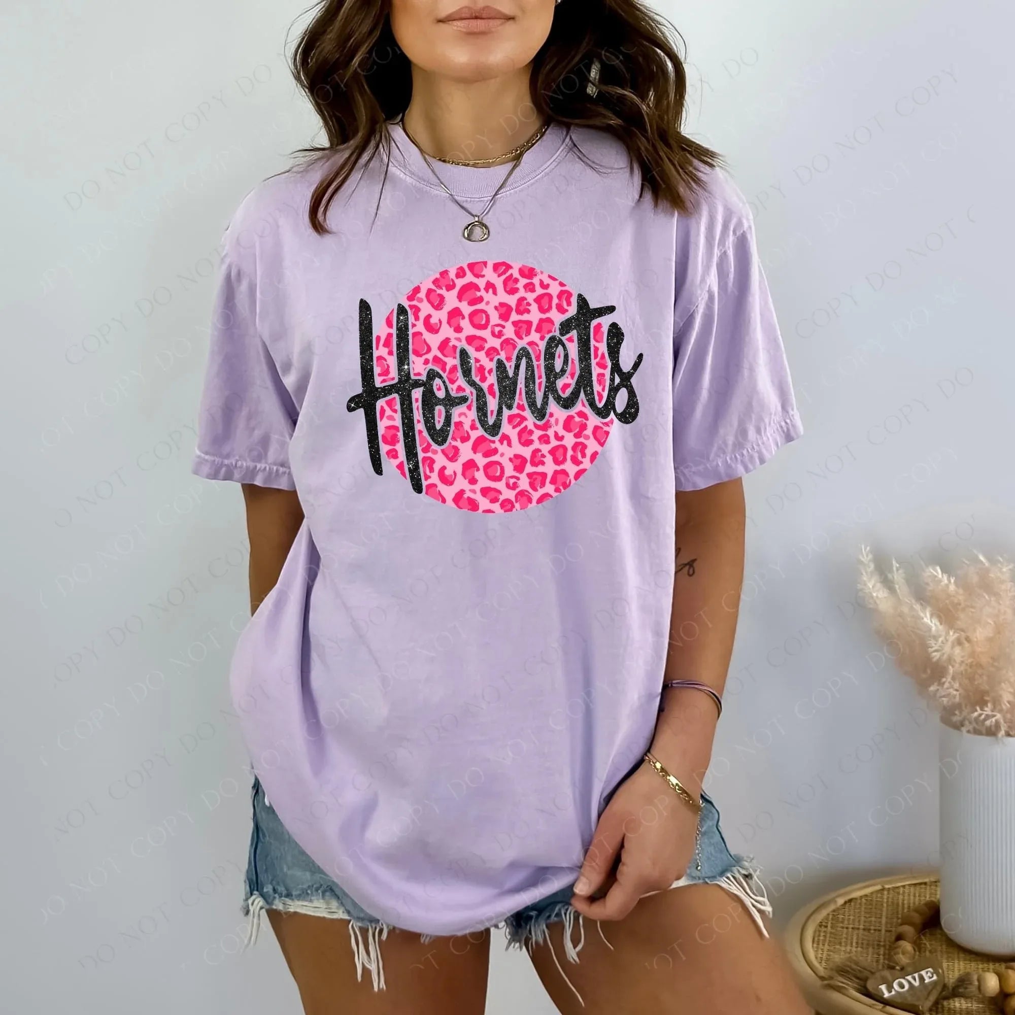 Hornets Pink Leopard DTF Transfer - Merch Girls