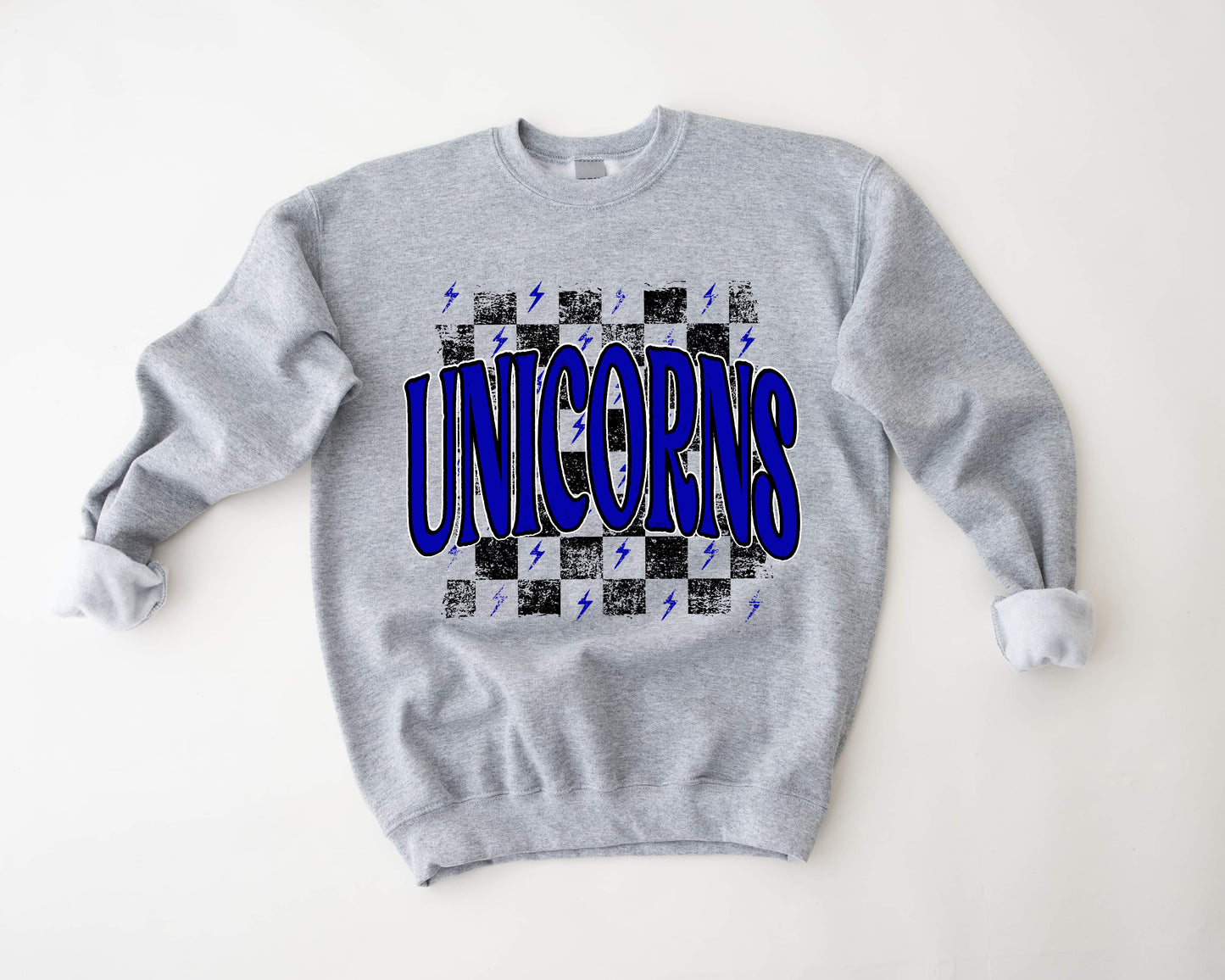 Unicorns Blue Retro Graphic Tee