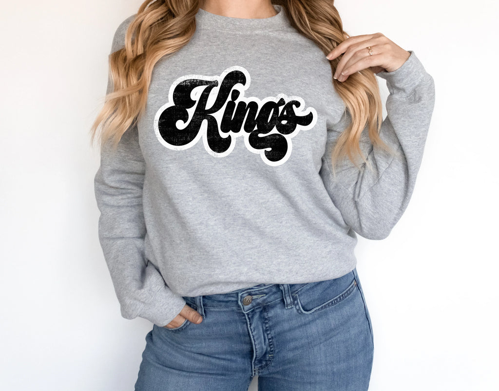 Kings Vintage Retro Shadow Distressed DTF Transfer - Merch Girls