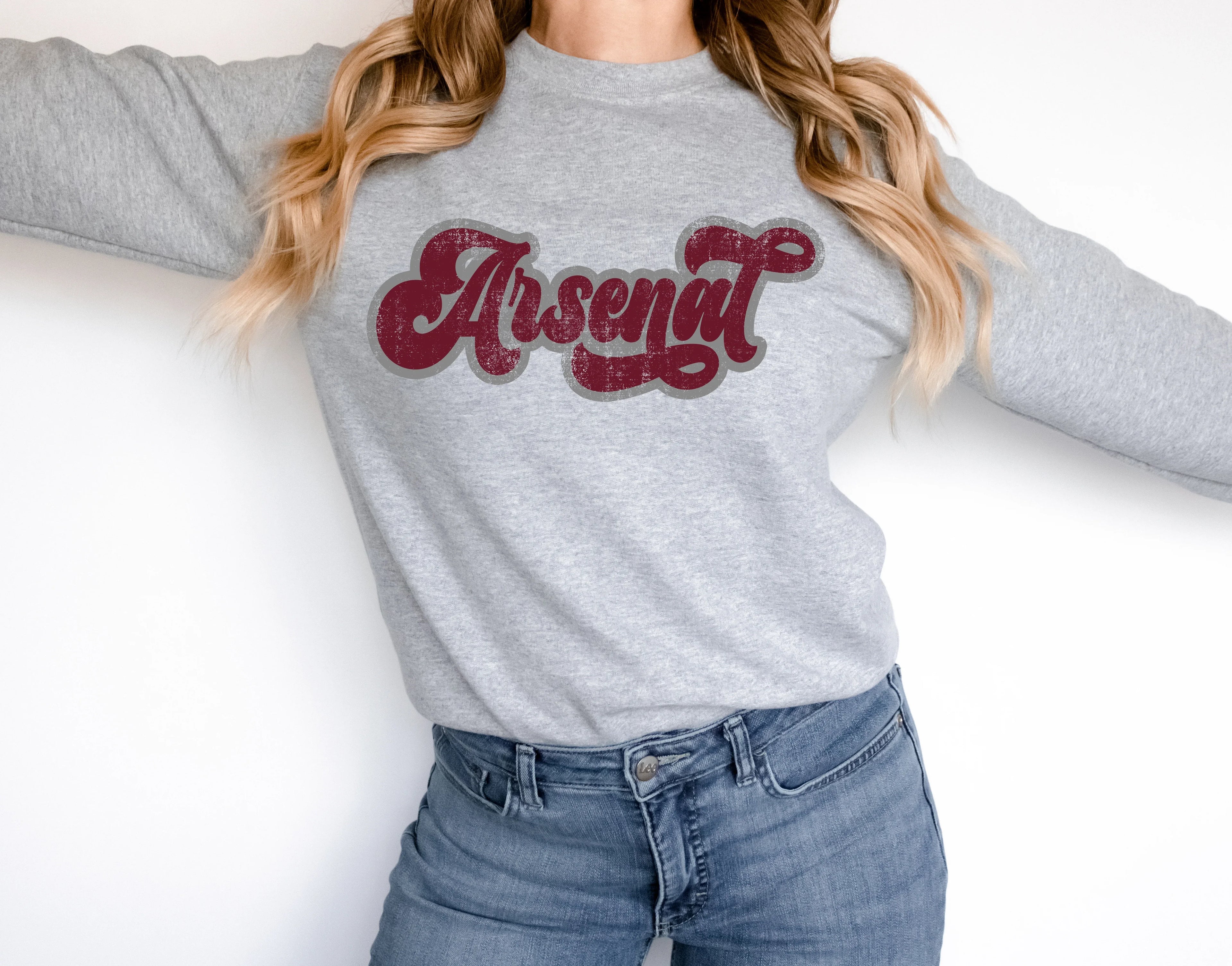 Arsenal Vintage Retro Shadow Distressed DTF Transfer - Merch Girls