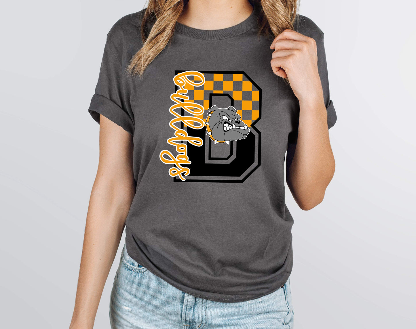 Bulldogs Checkered Graphic Tee