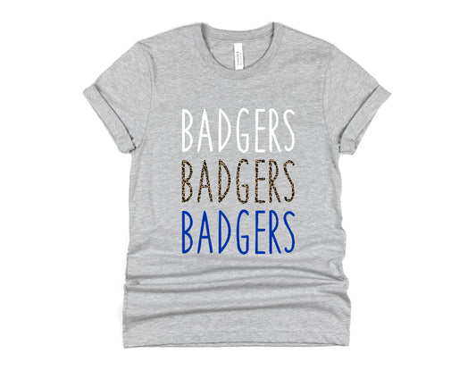 Badgers Stacked Skinny Mascot Graphic Tee