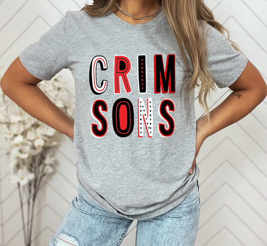 Crimsons Black/Red Colorful Graphic Tee