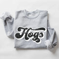 Hogs Vintage Black & White Retro Shadow Distressed DTF Transfer - Merch Girls