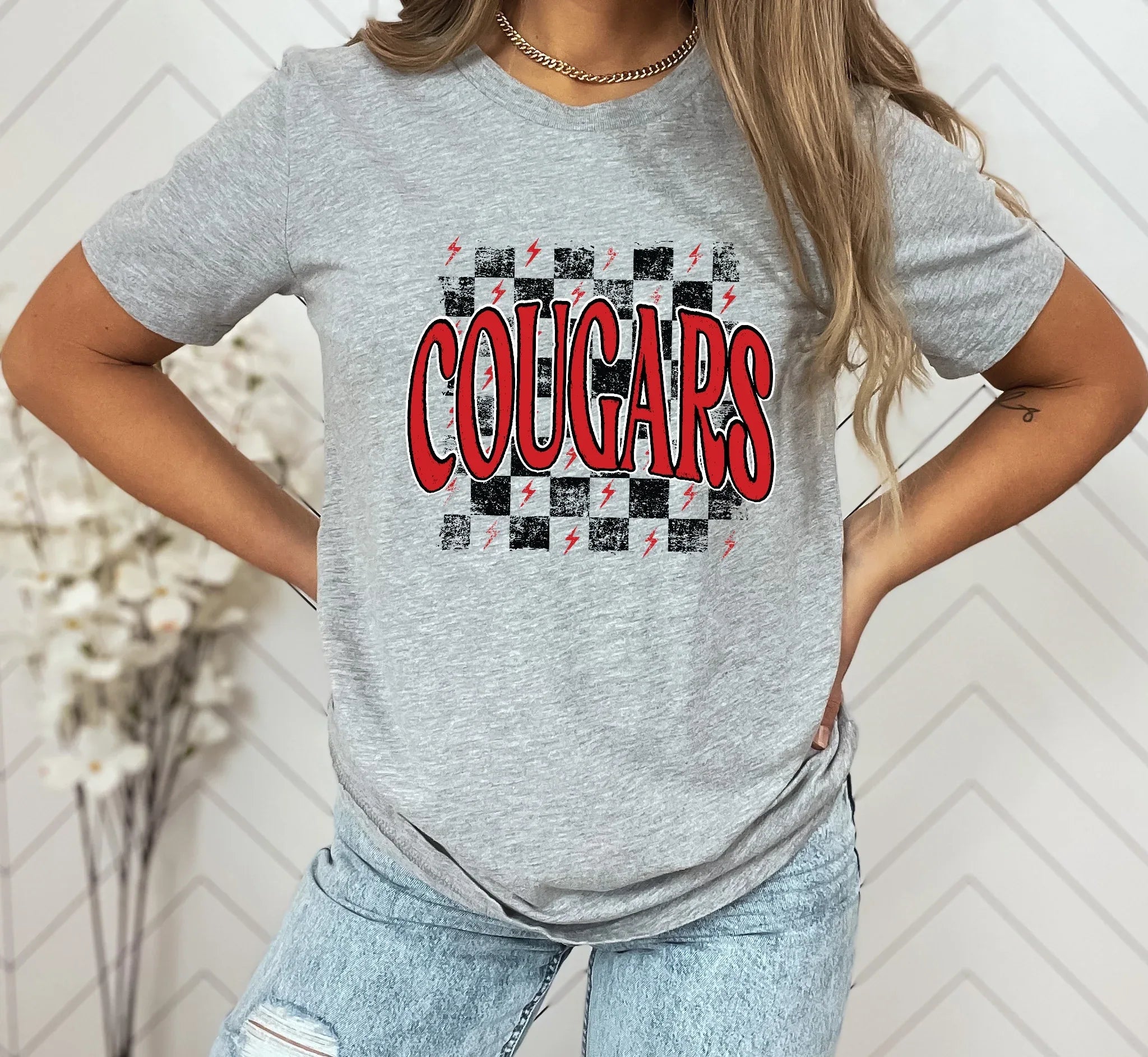 Cougars Red DTF Transfer - Merch Girls