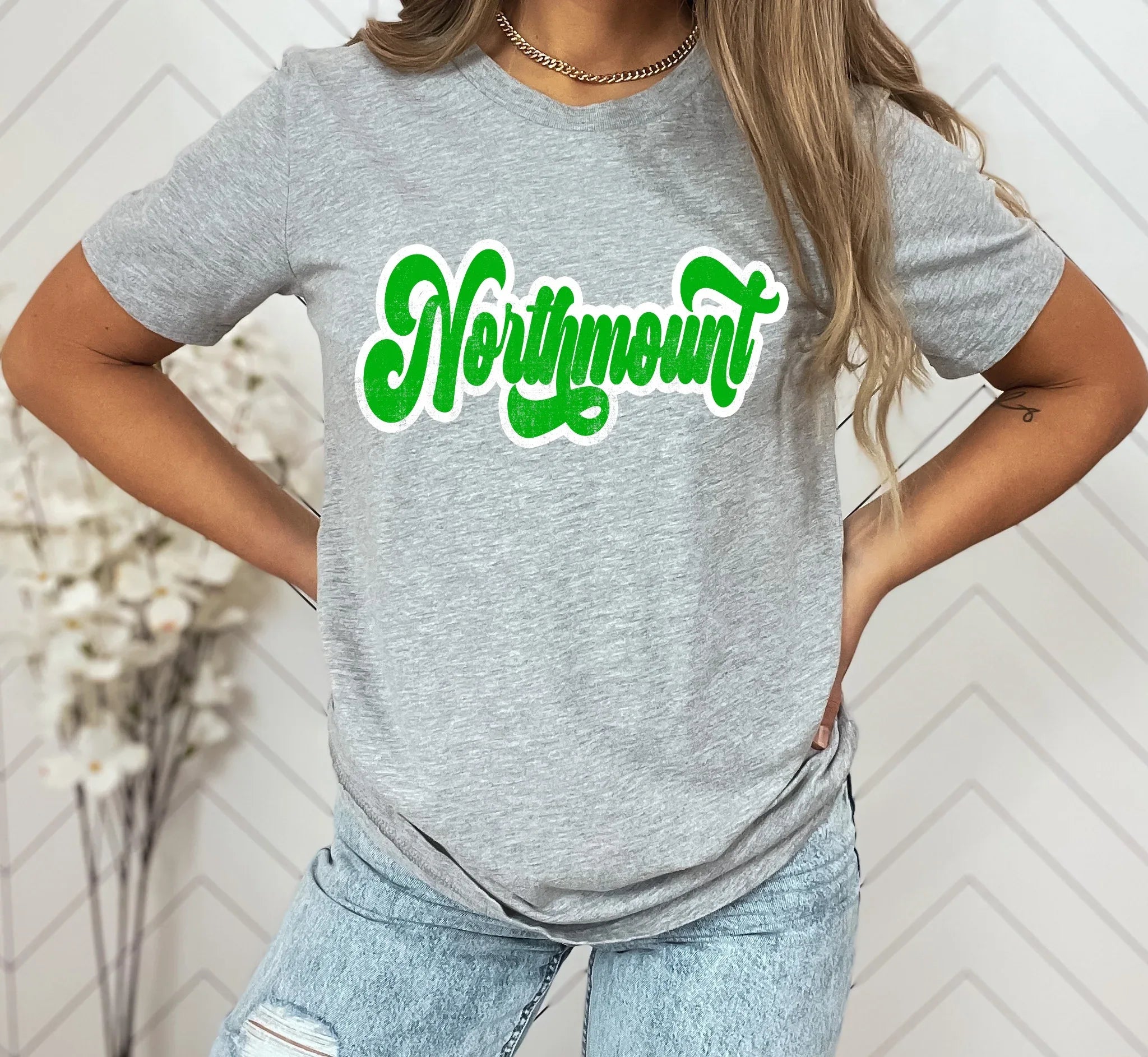Northmount Vintage Retro Shadow Distressed DTF Transfer - Merch Girls