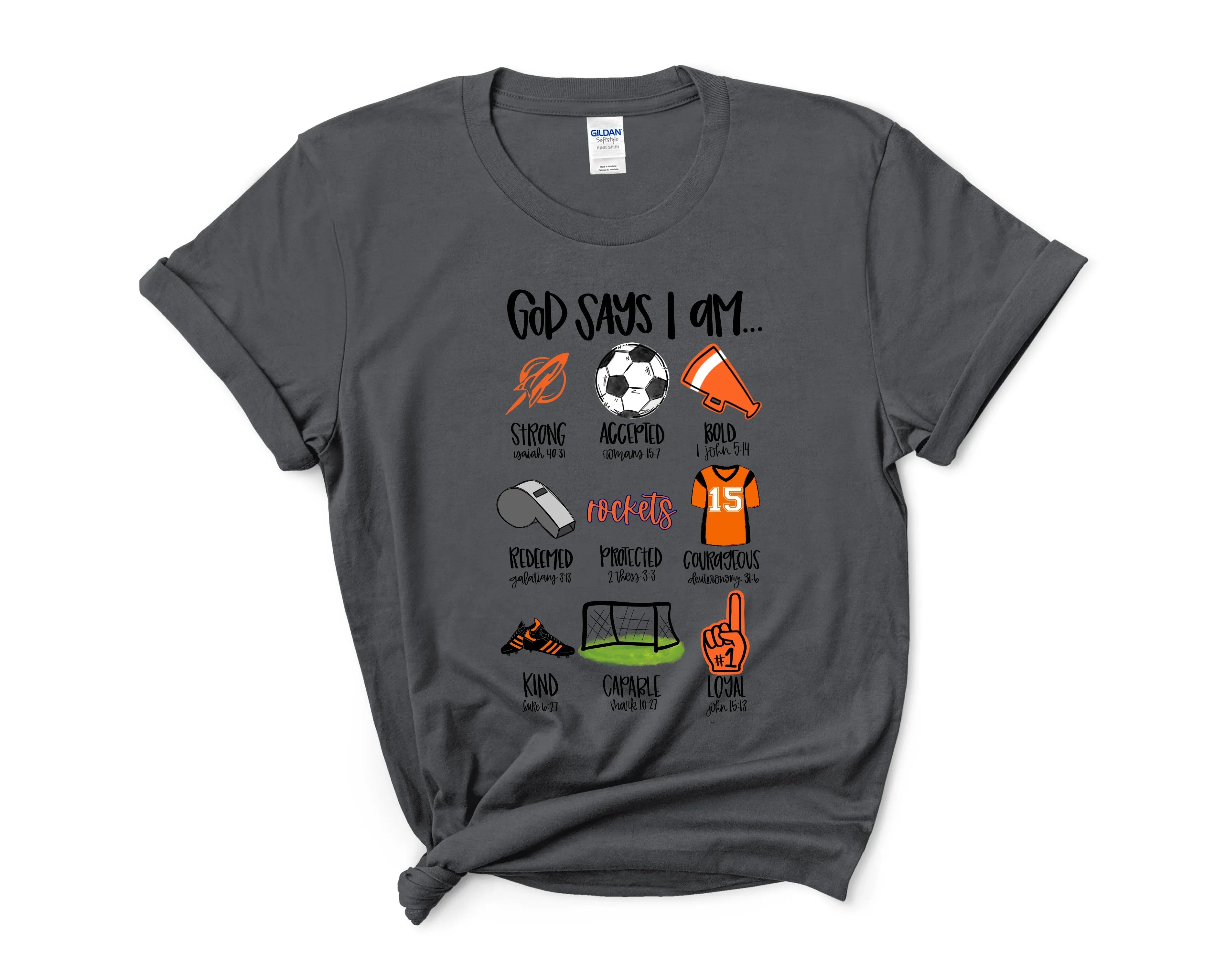God Says I Am Rockets Soccer DTF Transfer - Merch Girls