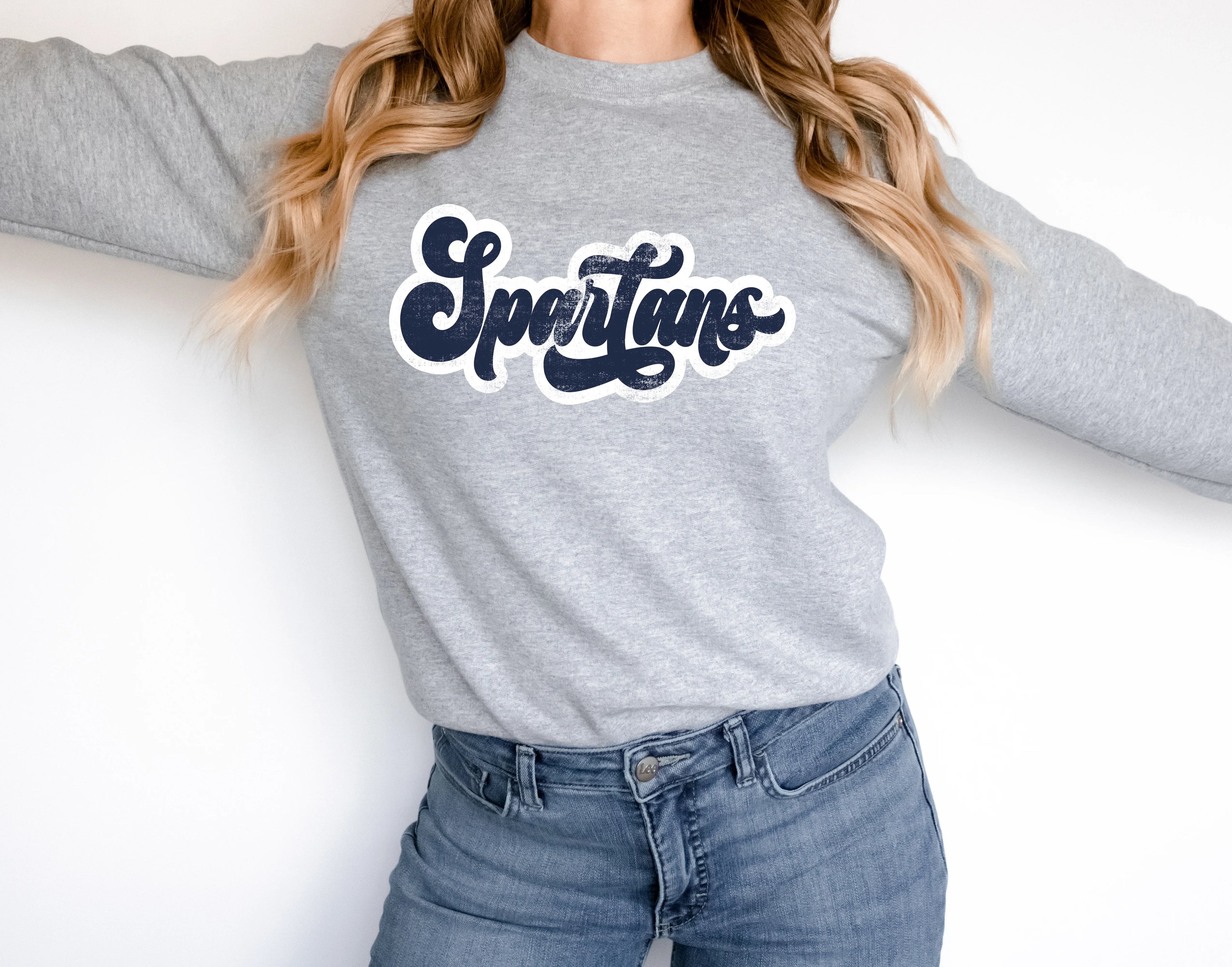 Spartans Vintage Retro Shadow Distressed DTF Transfer - Merch Girls