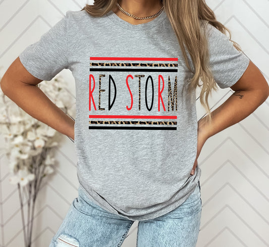 Red Storm  Stacked Skinny Mascot Graphic Tee