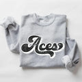 Aces Vintage Black & White Retro Shadow Distressed DTF Transfer - Merch Girls