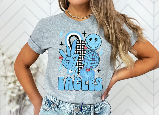 Eagles Carolina Blue with SMALL red accents Groovy DTF Transfer